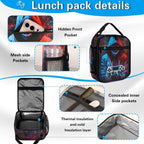 Boys Backpack With Lunch Box And Pencil Case, 3Pcs Gamer Backpack For Boys Teens, 17 Inch Large Capacity