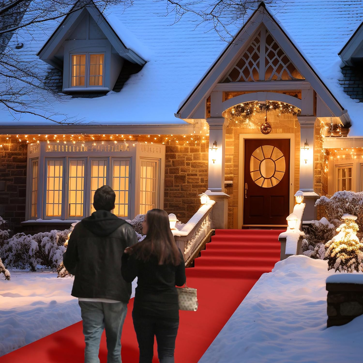 Red Carpet Runner for Party,140GSM 2.62FTx15FT Carpet Party Decorations Runway Rug for Prom Felt Non-Woven Fabric, Runner Rug for Wedding Ceremony Hollywood Theme Party