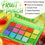 Ucanbe Bright Colorful Neon Rainbow Makeup Eyeshadow Palette 15 Shades Green Purple Yellow Make Up Pallets Kit Vibrant Shimmer Matte Pigmented Blendable - Fruit Punch
