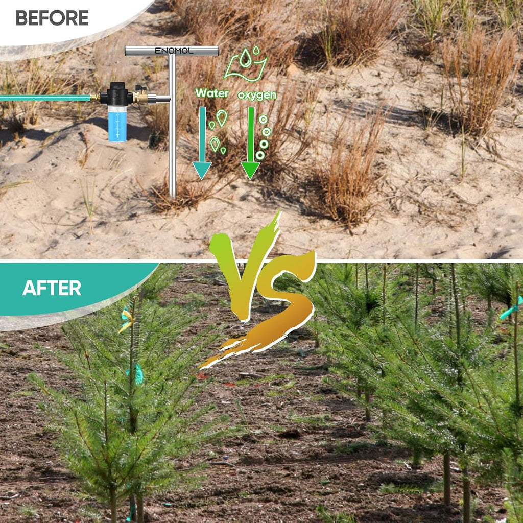 Stainless Steel Deep Root Tree Watering Tool,Root Feeder With Fertilizer Bottle Watering Wand Irrigation System Watering Stake,For Trees Bushes Shrubs Fruit Trees With Brass Valve T-Handle