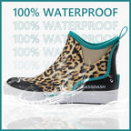 Bassdash Womens 4.5” Waterproof Deck Ankle Rain Boots Anti-Slip Neoprene Rubber Garden Fishing Boots