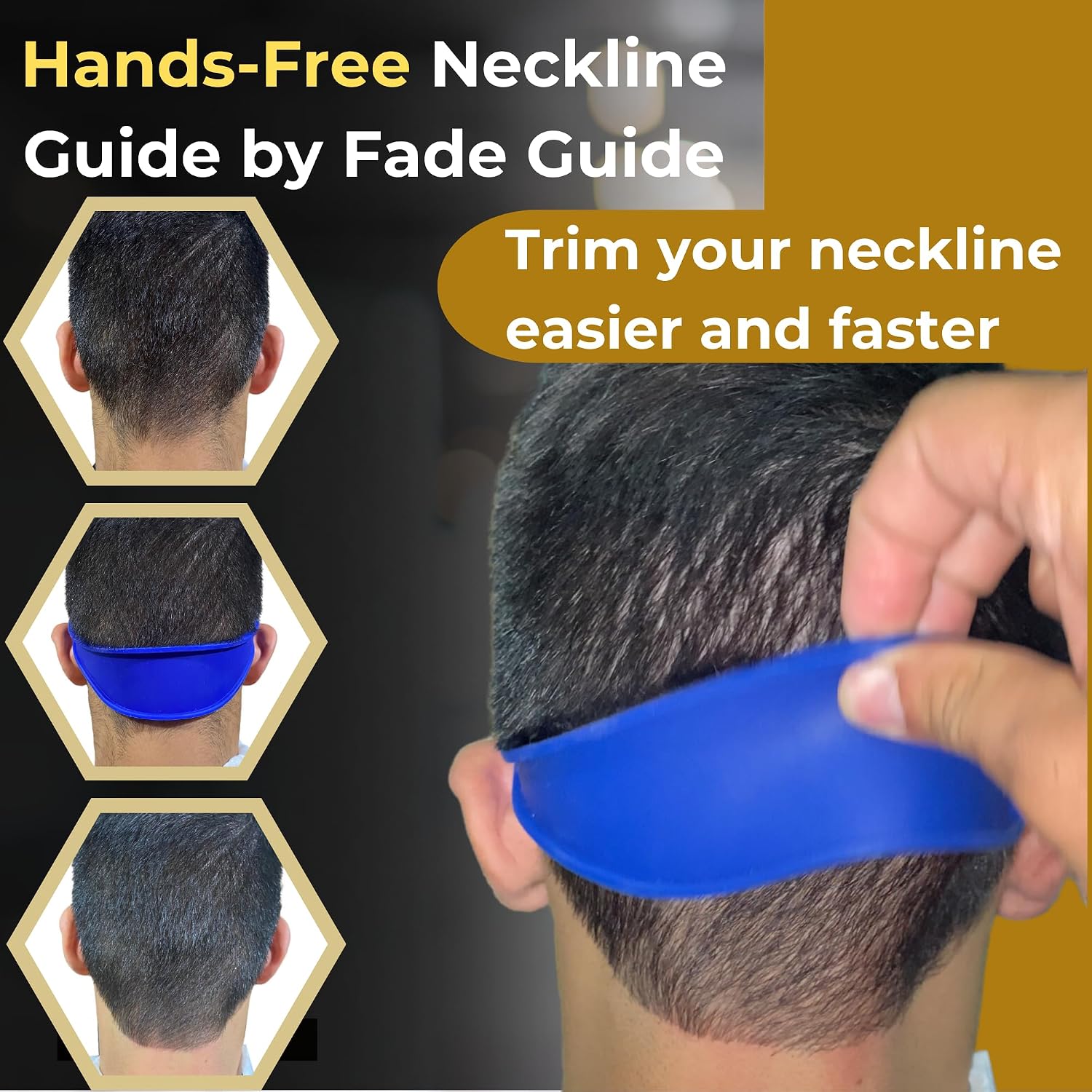 Hands-Free Fade Guide For Men – Silicone Haircut Template For Clippers | Neckline Shaver Guide | Diy Self Haircut Tool