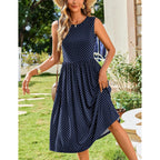 Zeagoo Women'S Summer Tank Midi Dress With Pockets Floral Sleeveless A-Line Casual Loose T-Shirt Dresses Beach Sundress 2026