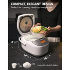 Toshiba Rice Cooker 6 Cup Uncooked – Japanese Rice Cooker With Fuzzy Logic Technology, 7 Cooking Functions, Digital Display, 2 Delay Timers And Auto Keep Warm, Non-Stick Inner Pot, White