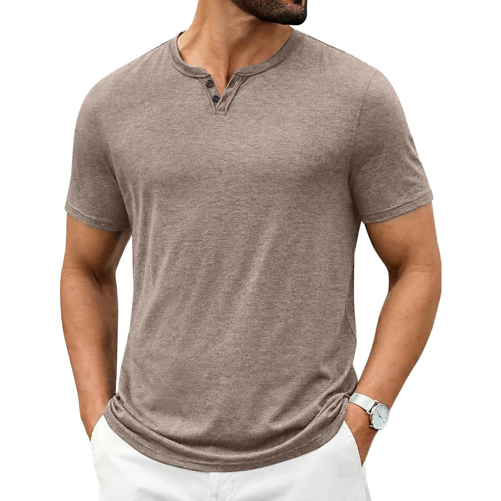 Coofandy Men'S T Shirts Short Sleeve Casual V Neck T-Shirt Soft Notch Neck Tee Classic Plain Shirts