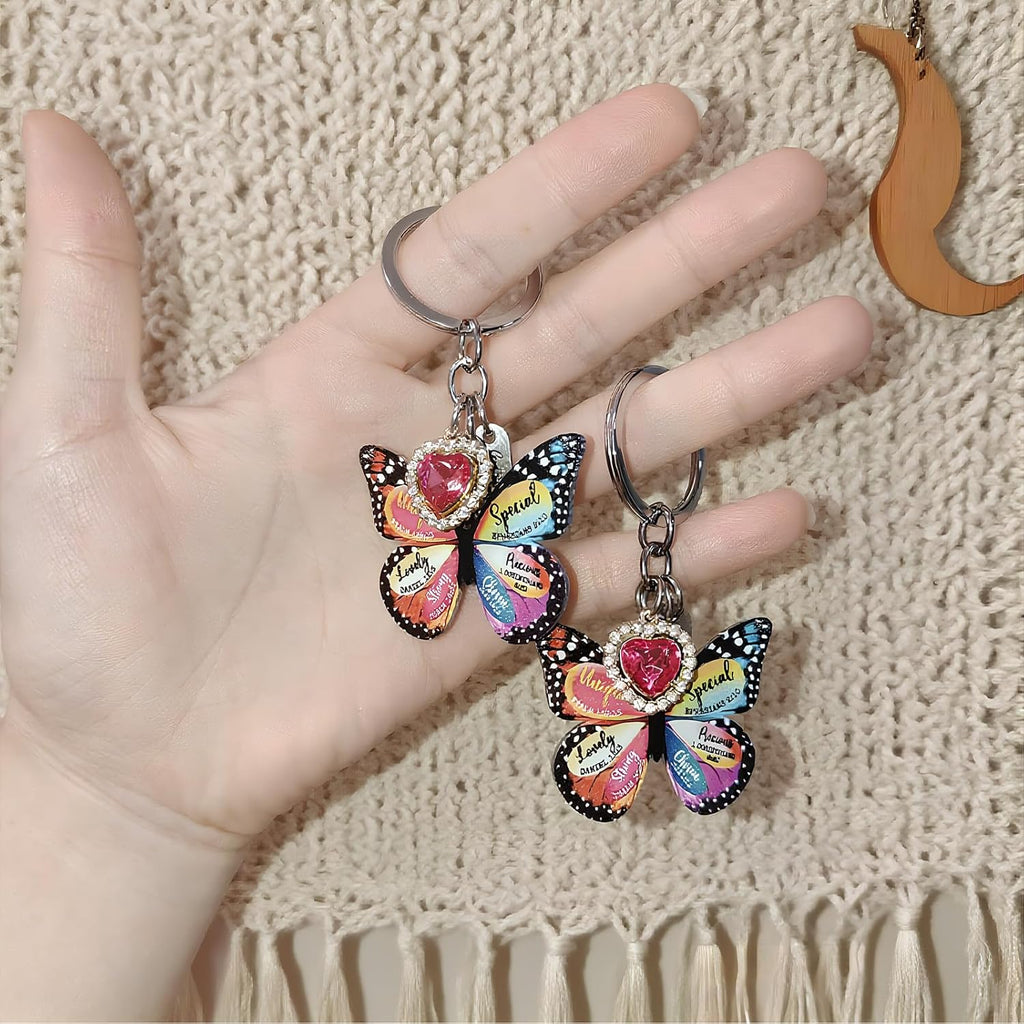 Butterfly Keychain for Women,Christian KeyChain,Bible Verse Religious Inspirational Gift,Pendant Keyring for Bags