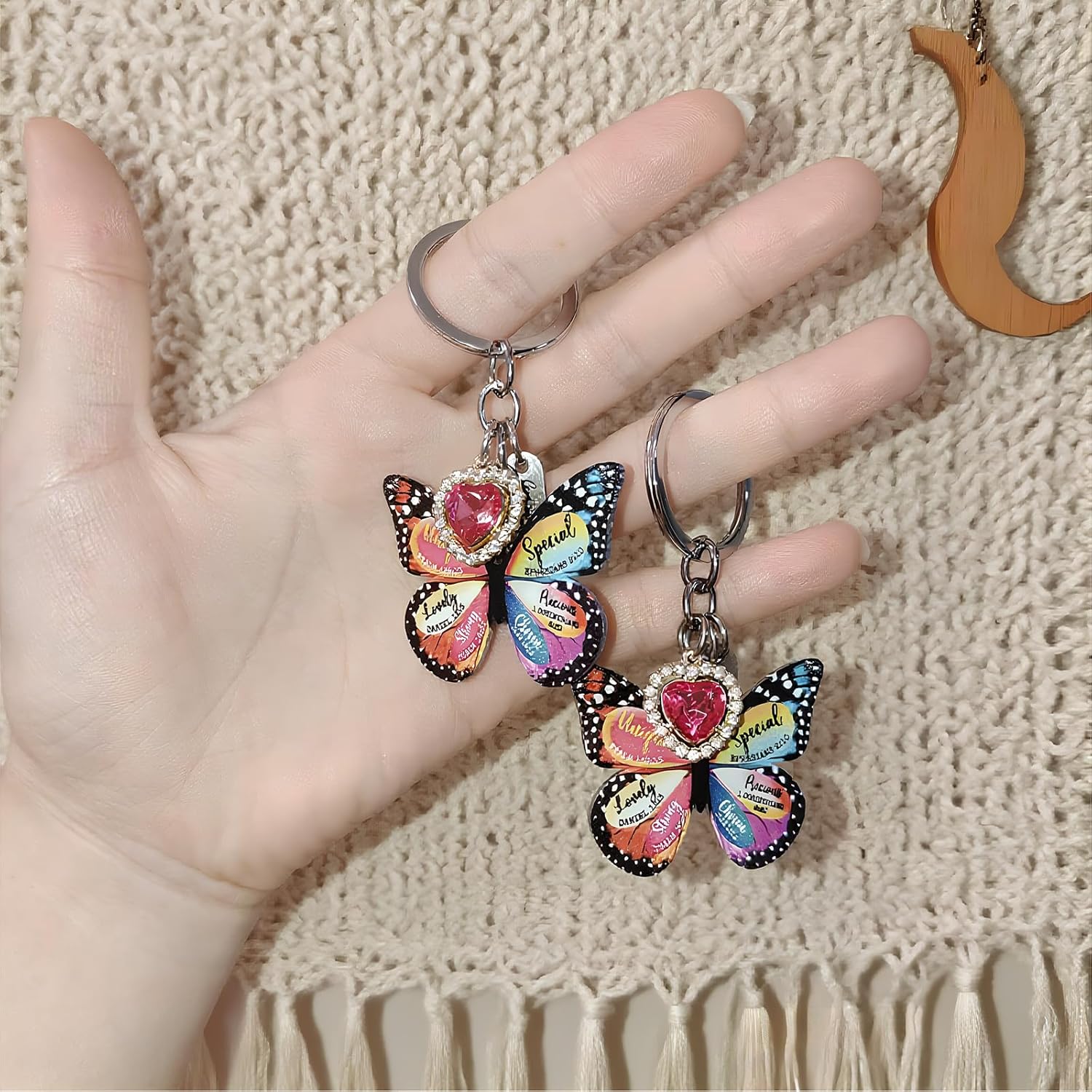 Butterfly Keychain for Women,Christian KeyChain,Bible Verse Religious Inspirational Gift,Pendant Keyring for Bags
