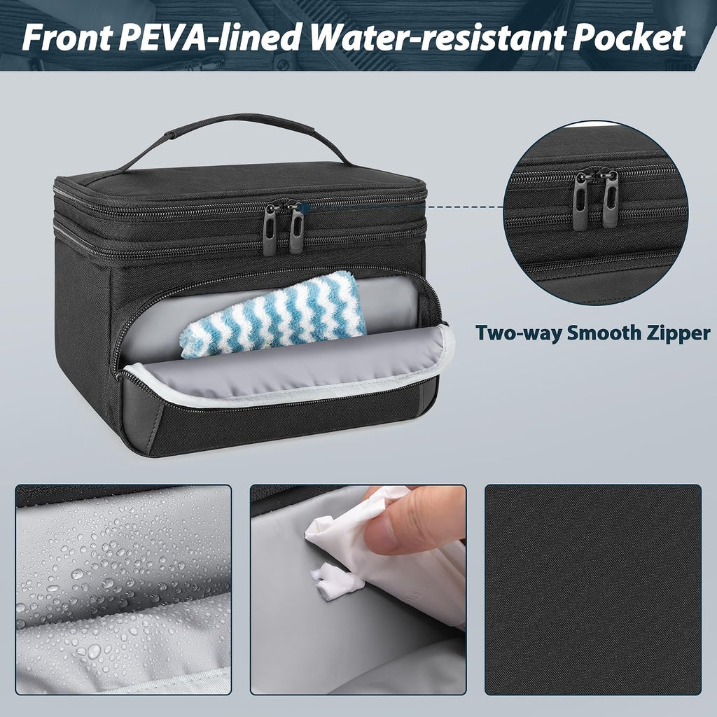 Travel Carrying Case For Hair Clipper, Double Layer Barber Supplies Hair Cutting Tools Storage Bag Compatible With Ufree/Wahl/Andis/Hatteker/Osterpro And Most Standard Men Hair Trimmer