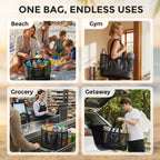 Large Mesh Beach Bag, Waterproof Bottom Tote, Structured Design Waterproof Pocket, Sandproof Pool Bag For Cruise Gym