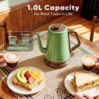 Dmofwhi Gooseneck Electric Kettle(1.0L), 100% Stainless Steel Bpa Free Classic Pour Over Coffee Kettle | Tea Kettle - Green