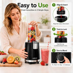 Qibox 2-In-1 Snow Cone Machine & Smoothie Blender | 700W Electric Ice Shaver For Home Kitchen | Perfect For Kids' Birthday Parties, Summer Bbqs & Daily Breakfast Smoothies