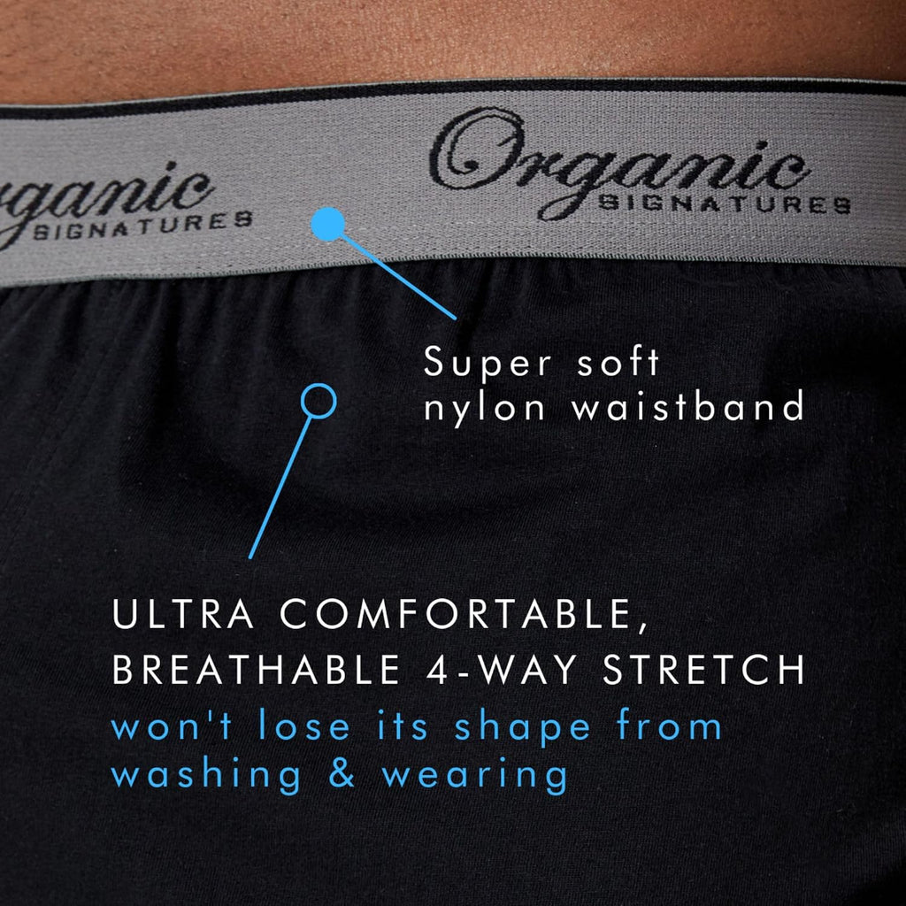 Organic Signatures Men'S Boxers Organic Cotton, Soft Boxers For Men, 3-Pack