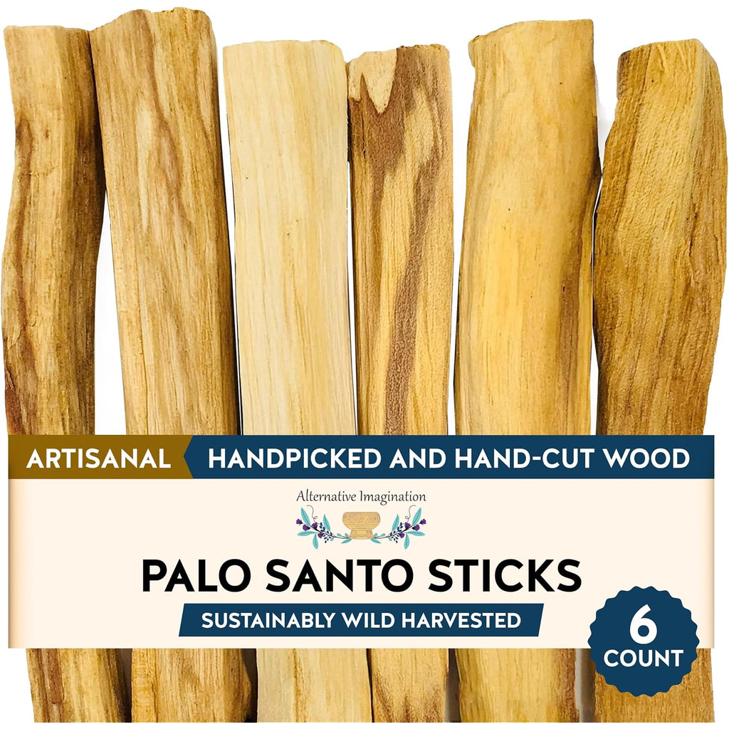 Palo Santo Sticks - Incense Sticks For Spiritual Cleansing, Stress Relief, Meditation Accessories, Home Fragrance - Sustainably Wild Harvested - Pack Of 6 - Alternative Imagination