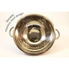 Excelsteel Heavy Duty Stainless Steel Colander 5 Qt | Easy Grip Handles | Self-Draining Base | Mirror Polished | Dishwasher Safe | Pack Of 1