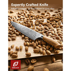 Damascus Chef Knife In Japanese Steel, 67-Layers Damascus Kitchen Knife With Wooden Gift Box And Original Olive Wood Handle, Cooking Knives For Home Kitchen Gift Idea
