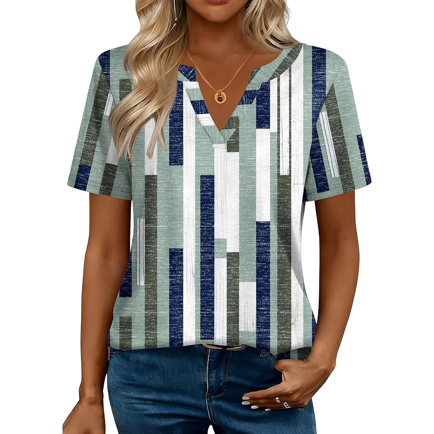 Womens Tops Short Sleeve V Neck Tee Shirts Cute Dressy Casual Clothing Business Work Blouse