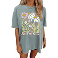 Womens Oversized Tshirt Flower Graphic Tees Nashville Music Short Sleeve Shirts Summer Casual Loose Beach Tops Light Green