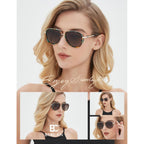 BIRCEN Polarized Sunglasses for Women UV - Protection Womens Retro Mirrored Shades with Acetate Frame BC2001