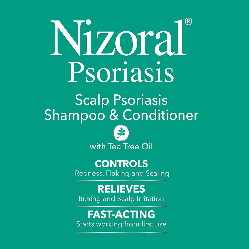 Nizoral Psoriasis Shampoo & Conditioner, 11 Oz, Gentle Scalp Treatment, Relieves Itching And Flaking, Redness And Scaling Effective Scalp Psoriasis Shampoo With Salicylic Acid And Tea Tree Oil