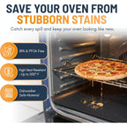 Oven Liners for Bottom of Oven - 2 Pack Large Heavy Duty Mats, 17”x25” Non-Stick Reusable Liner for Electric, Gas, Toaster Ovens, Grills - BPA & PFOA Free Kitchen Accessory to Keep Oven Clean (Black)
