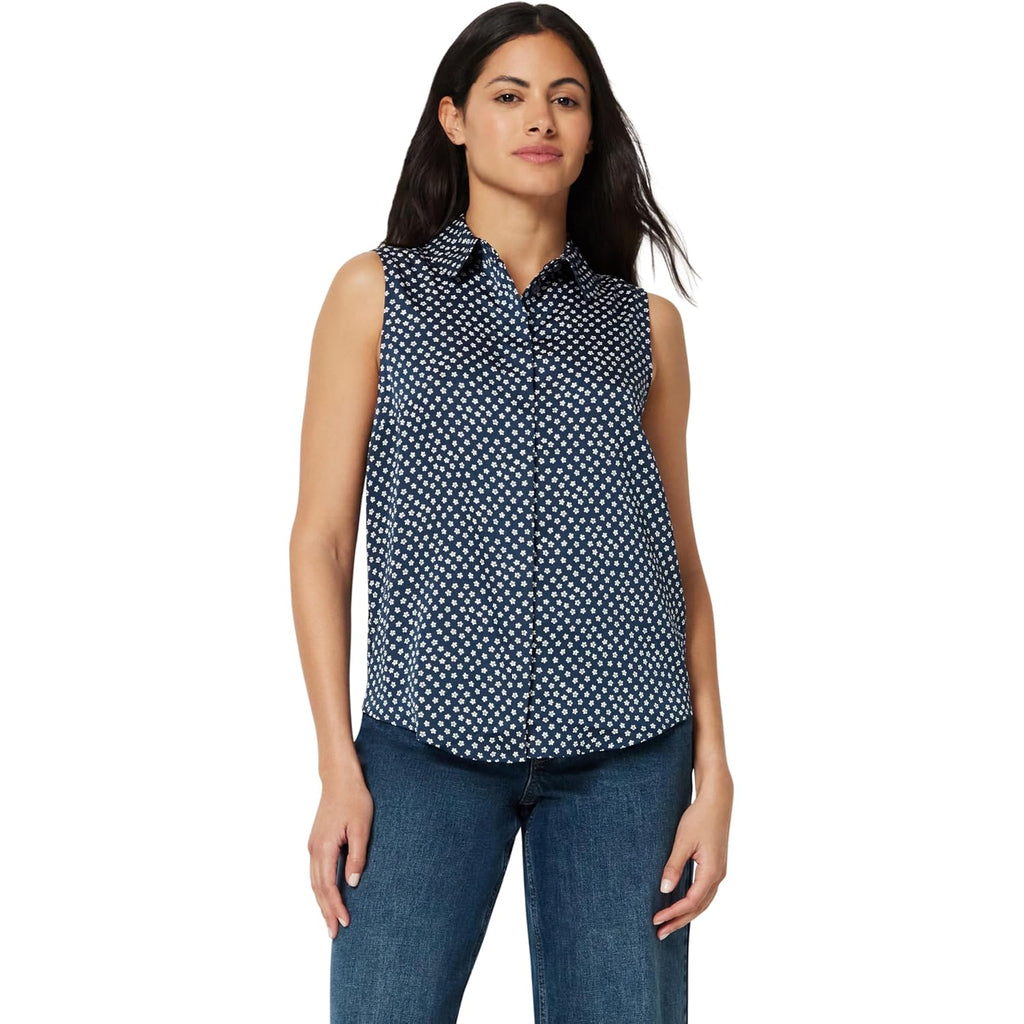 Amazon Essentials Women'S Regular-Fit Sleeveless Button-Down Blouse