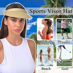 Sun Visor Hats Women Wide Brim Adjustable Clip On Visors Beach Men Hat