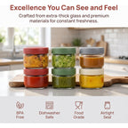 2 Oz Glass Dressing Containers With Lids, Sauce Jars For Lunch, 6Pk | Airtight ,Bpa Free,Perfect For Salad Dressing Sauce Dip Condiment To Go Lunch Box Accessories , Dishwansher Safe