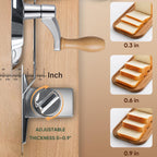Saluna Manual Bread Slicer For Sourdough And Homemade Bread, Adjustable Bread Slicer With Hand Crank, Stainless Steel Blade And Suction Base