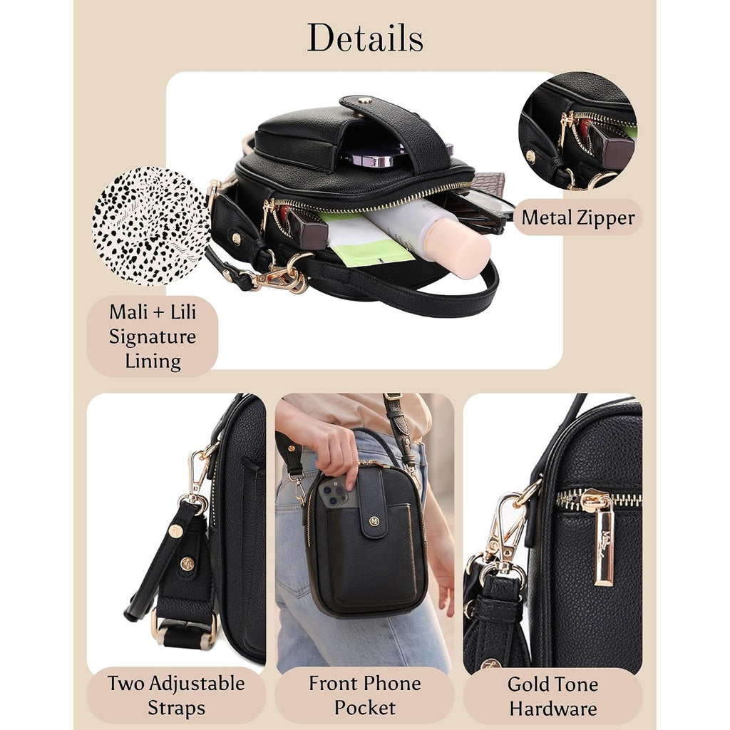 Gail Vegan Leather Multi Compartment Crossbody Bag