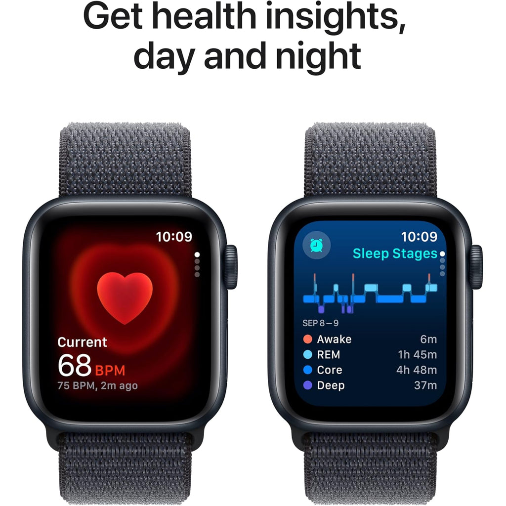 Apple Watch SE (2nd Gen) [GPS 40mm] Smartwatch with Midnight Aluminum Case with Midnight Sport Loop. Fitness & Sleep Tracker, Crash Detection, Heart Rate Monitor, Carbon Neutral