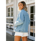 Oversized Denim Jacket Women - Trendy Drop Shoulder Jean Jacket - Loose Fit Boyfriend Style Nashville Outfits For Women