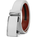 Men'S Adjustable Ratchet Belt -White Leather Dress Belt For Men, Customizable Fit, Easy To Use, Maximum Durability