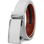 Men'S Adjustable Ratchet Belt -White Leather Dress Belt For Men, Customizable Fit, Easy To Use, Maximum Durability