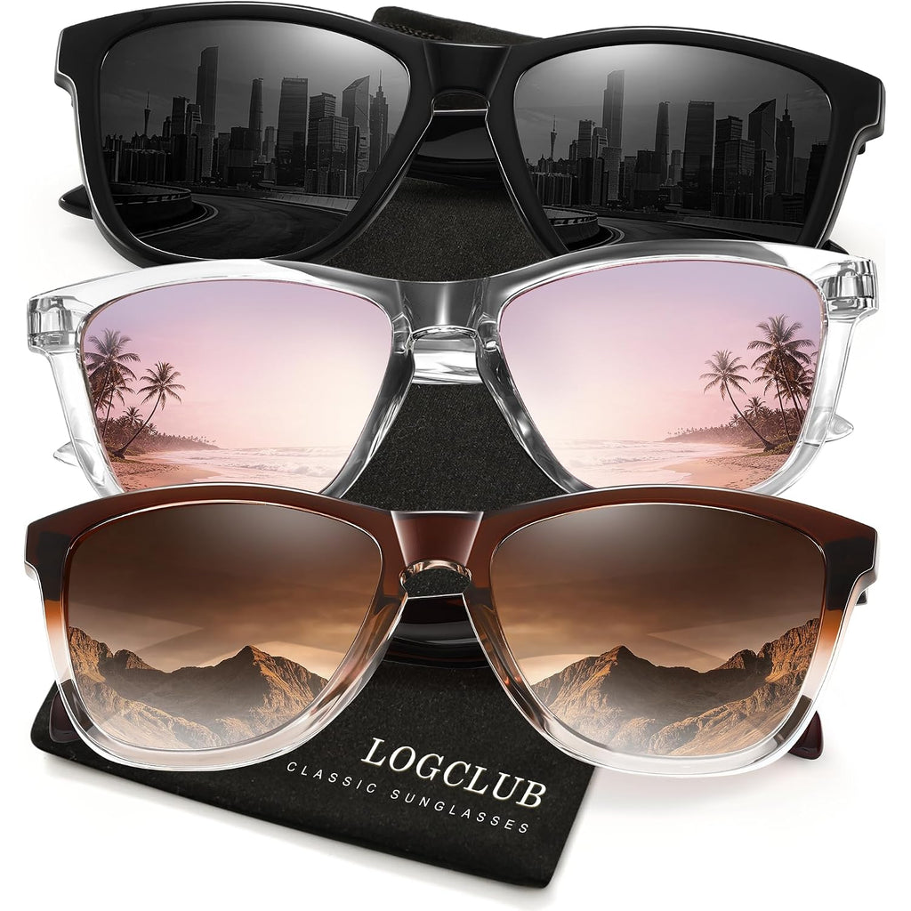 Polarized Sunglasses Womens Men - Classic Retro UV Protection Driving Sun Glasses A1blackg+chatc+pink