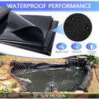 Pond Liner 7 X 10 Ft, 20 Mil Hdpe Uv Resistant Preformed Pond Liner Easy Cutting, Underlayment For Fountain, Waterfall, Koi Pondsand Water Garden (Black)