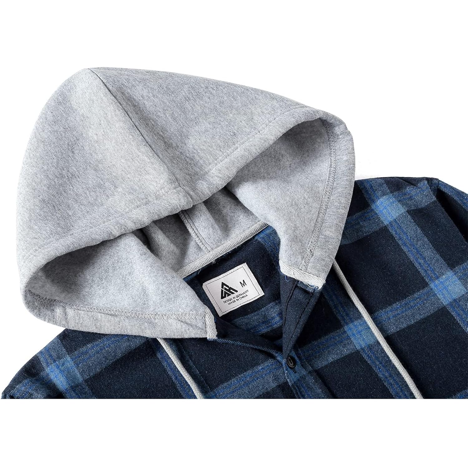 Zity Men'S Flannel Hoodie Shirts Casual Button Down Plaid Shirt Jackets For Men Long Sleeve Stylish Hooded With Pocket