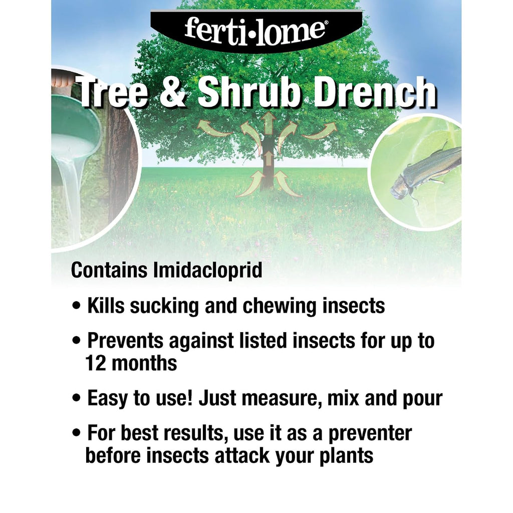 Fertilome (11207) Tree & Shrub Drench Systemic Insecticide, 1 Gal | Imidacloprid Systemic Drench - 12-Month Protection Against Aphids, Beetles, Whiteflies - Tree & Shrub Owners