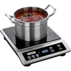 ChangBERT Induction Cooktop, Commercial Grade Portable Cooker, Large 8” Heating Coil, Premium Stainless Steel Countertop Burner with NSF Certified, 10 Hours Timer Powerful 1800W Professional Hot Plate
