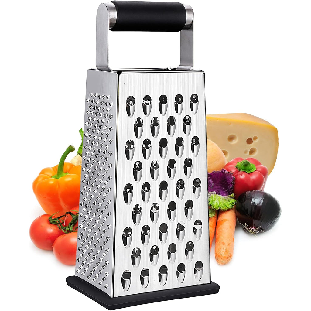 Kaishun Cheese Grater, 4-Sided Box Grater For Cheese, Vegetable & Fruit