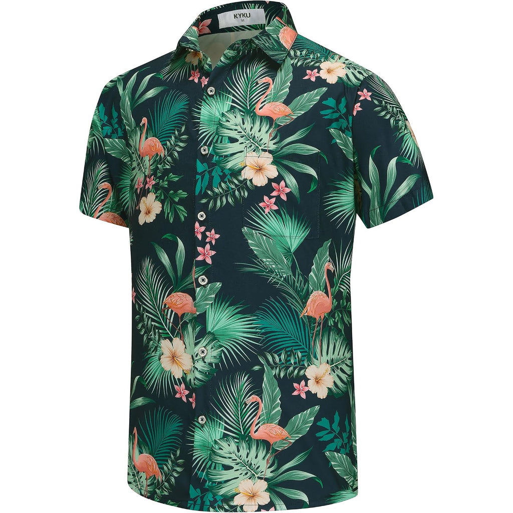 Kyku Funky Hawaiian Shirt For Men Palm Beach Shirts Tropical Vacation Clothes