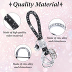 Crystal Bling Car Keychain, Car Key Chain Glitter Key Ring, Rhinestone Keychain Ring Strap
