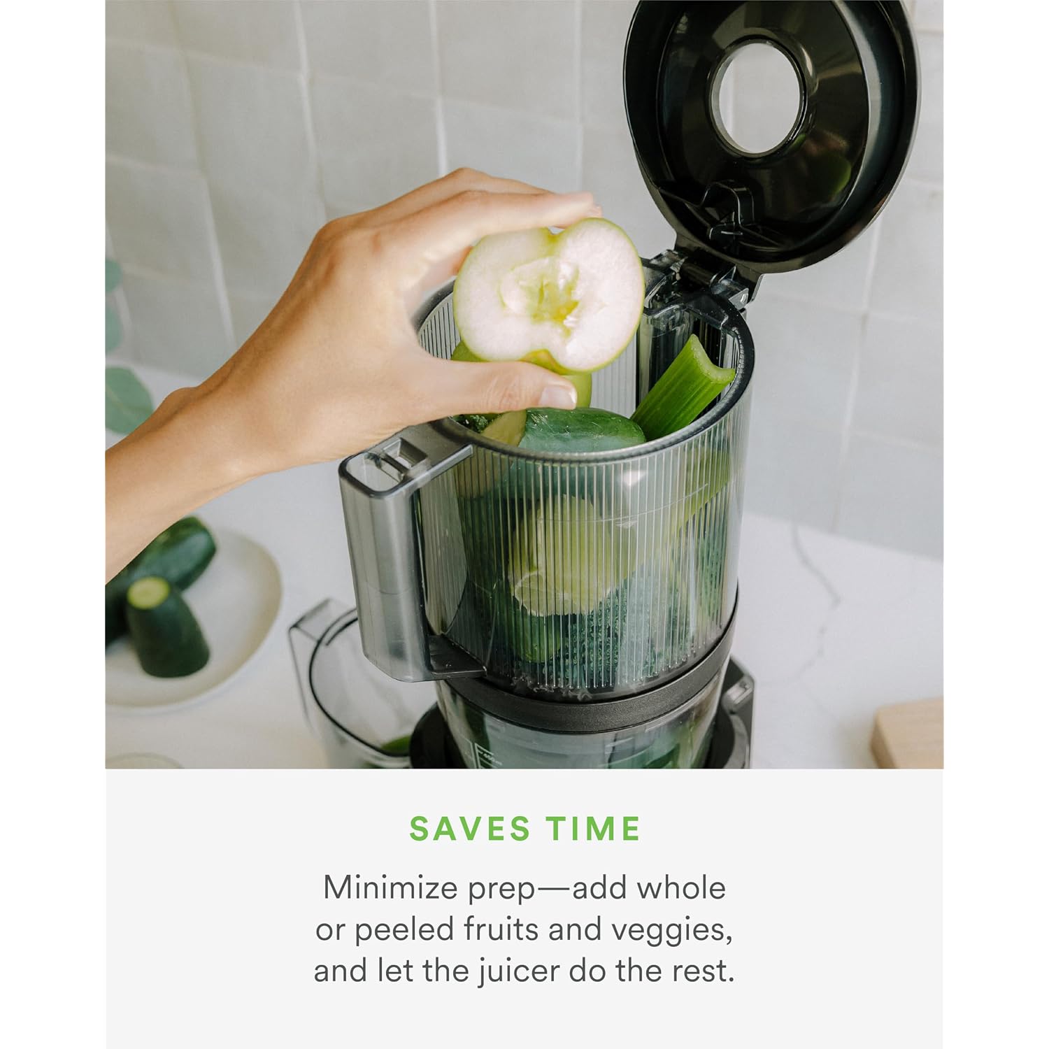 Nama J2 Cold Press Juicer – Self Feeding For Hands-Free Operation With Wide Mouth Hopper For Whole Recipe Loading, Zero Waste Masticating Juicer For More Juice, Less Pulp – Easy Cleanup & Assembly