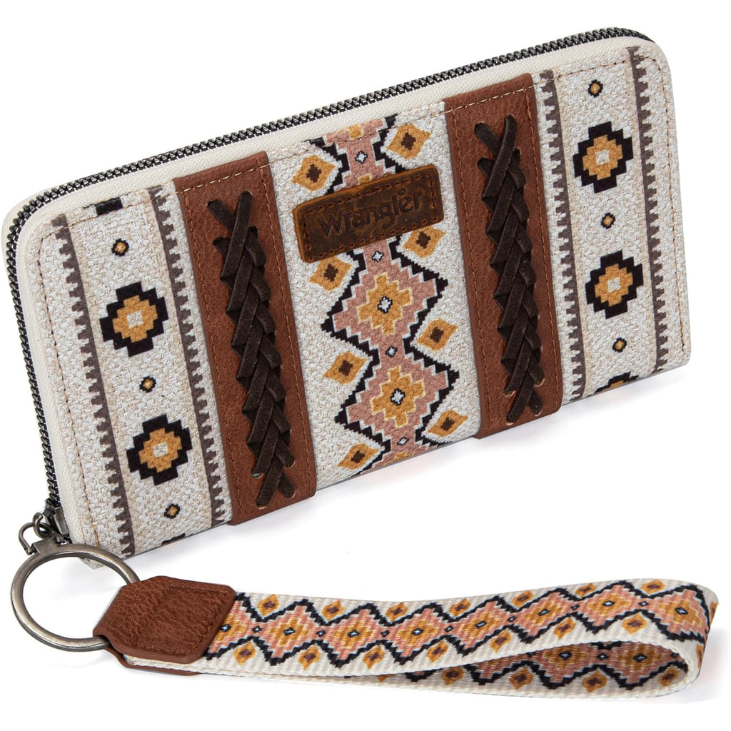 X Wrangler Wristlet Western Wallet Boho Aztec Credit Card Holder for Women