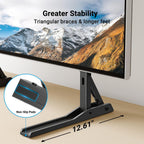 Perlesmith Universal Tv Stand Mount For 20-75 Inch Tvs, Height Adjustable Table Top Tv Stand, Great Load-Bearing Replacement Tv Legs With Steel Holds Up To 110Lbs, Max Vesa 800 X 600Mm Pstvs01