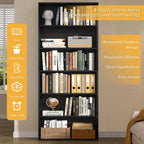 6-Tier Bookshelf, Modern Open Bookcase,6 Shelf Display Storage Shelves Floor Standing, 71 Inches Tall Shelves For Home Office, Black