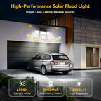 Solar Lights Outdoor, 3500Lm 168 Led Motion Sensor Solar Flood Lights, 3 Heads 300° Wide Angle, 3 Modes Ip65 Waterproof Solar Security Lights For Yard Garden Patio, 2 Pack (Black)