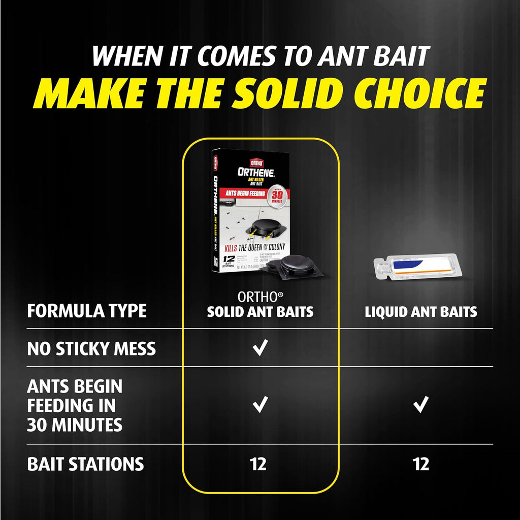 Ortho Orthene Ant Killer Ant Bait, 12 Bait Stations | Indoor Ant Killer, Kills The Queen And The Colony