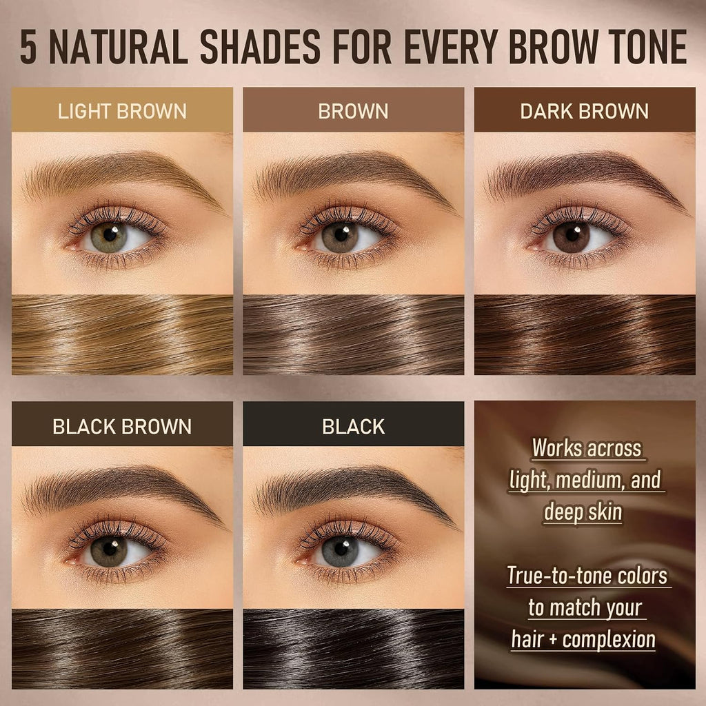 Dual-Ended Microblading Eyebrow Pencil For Women, 2 In 1 Liquid Eyebrow Pencil With Curved Tip And 4D Brow-Fection Microblading Pen, Shaped Fill Hairlike Waterproof Lasting Eyebrows 04 Black Brown