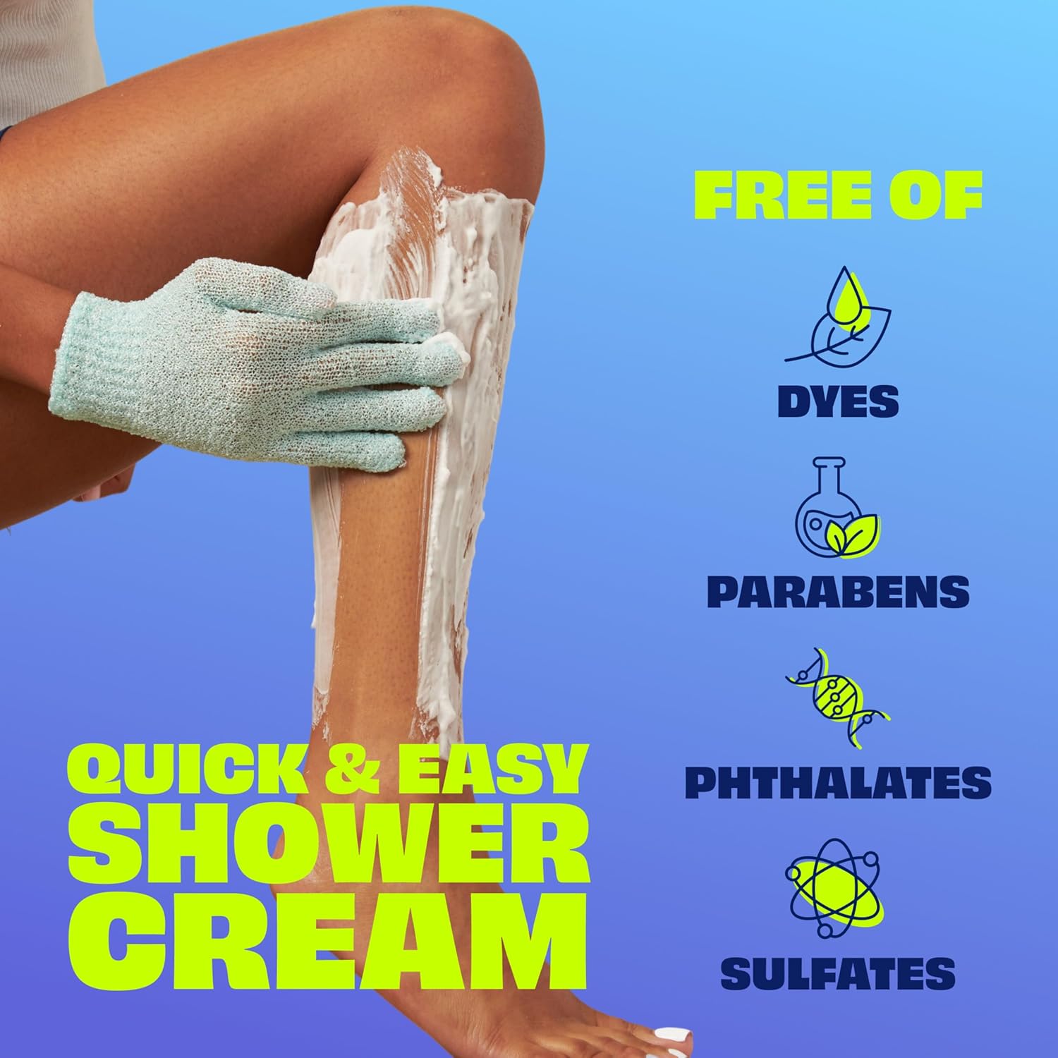Nair Shower Cream, Quick and Easy Hair Removal Cream with Moroccan Argan Oil and Orange Blossom for Body, 12 Oz