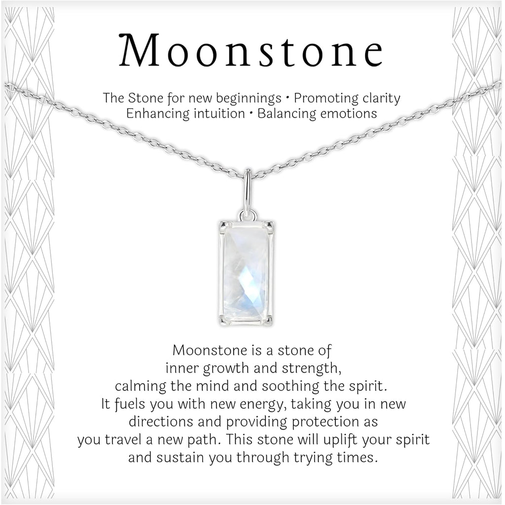 HOPE LOVE SHINE New Beginnings Rainbow Moonstone Sterling Silver Necklace for Women